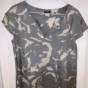 J.Crew silk blouse with floral pattern